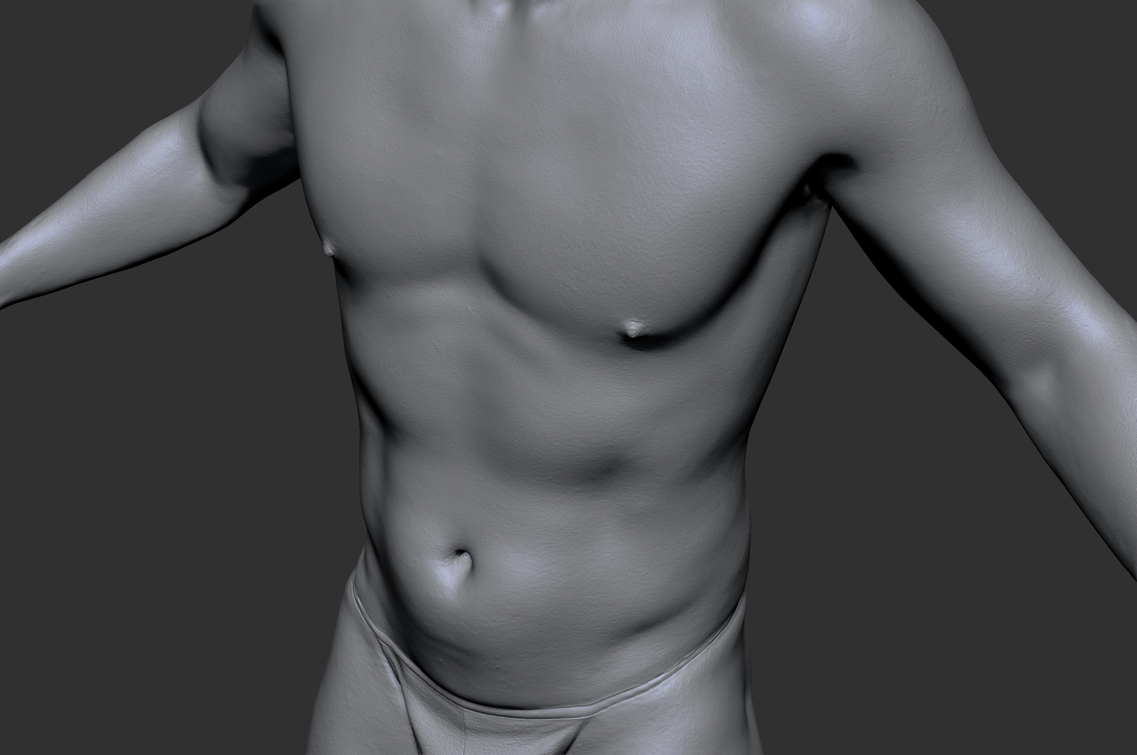 Male body in 3d scan